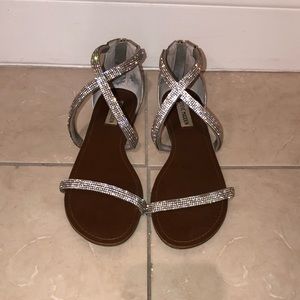 Steve Madden Sparkly Silver Sandals